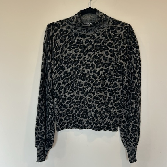 Generation Love Leopard Turtleneck Long Sleeve Top Grey/Black - Picture 5 of 6